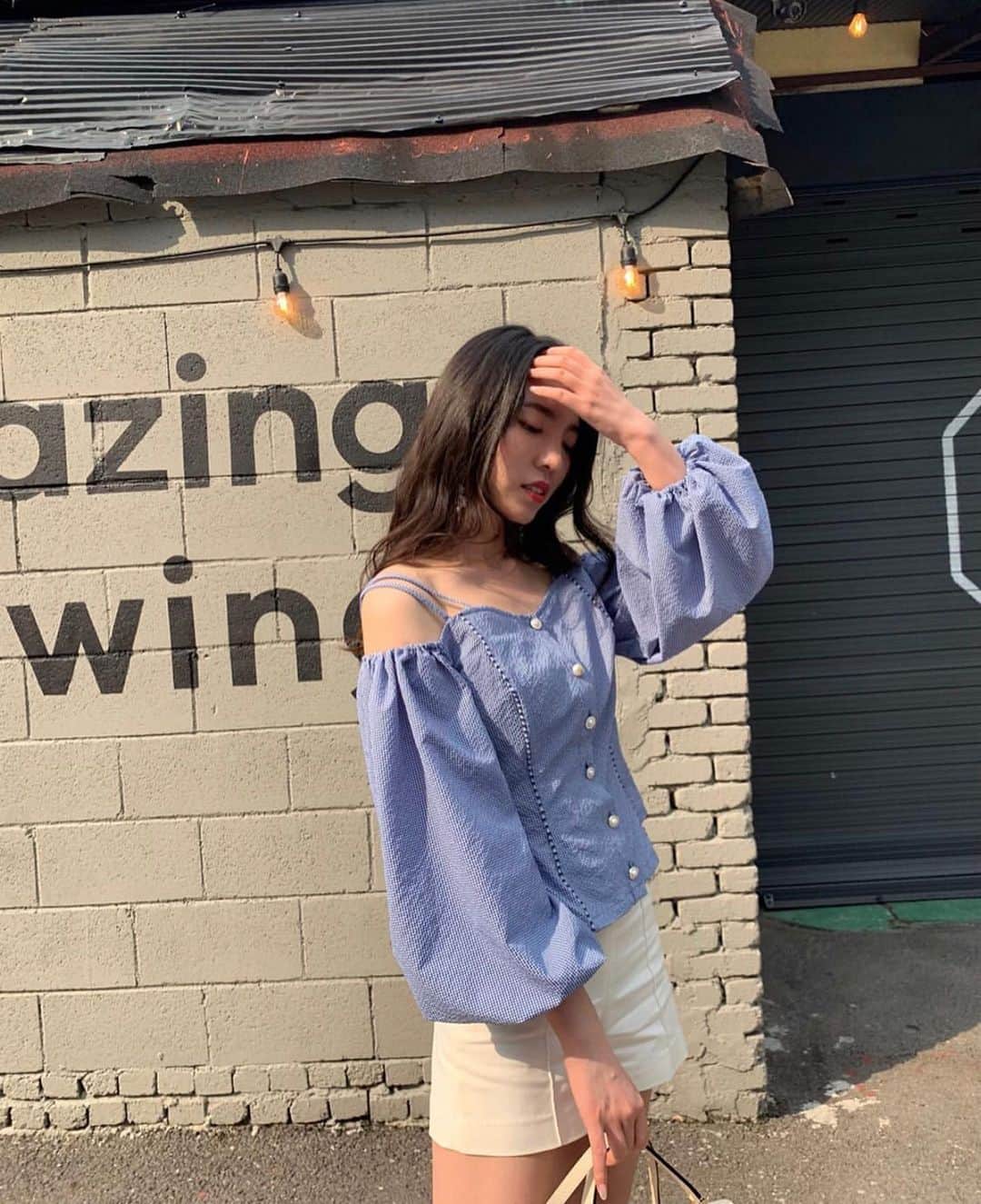 LIECOLLECTIONさんのインスタグラム写真 - (LIECOLLECTIONInstagram)「Beat the heat and still look fabulous 🔥 @vivien_lty in our Off-the-Shoulder Bishop Sleeve Blouse! - - - - #liecollection #newcollection #inspiration #color #LIElook #bold  #ss19look #repost #daylook #collection #LIE #look #ss19 #lielook #heat #blue #summer #outfitdujour」8月20日 22時52分 - liecollection_