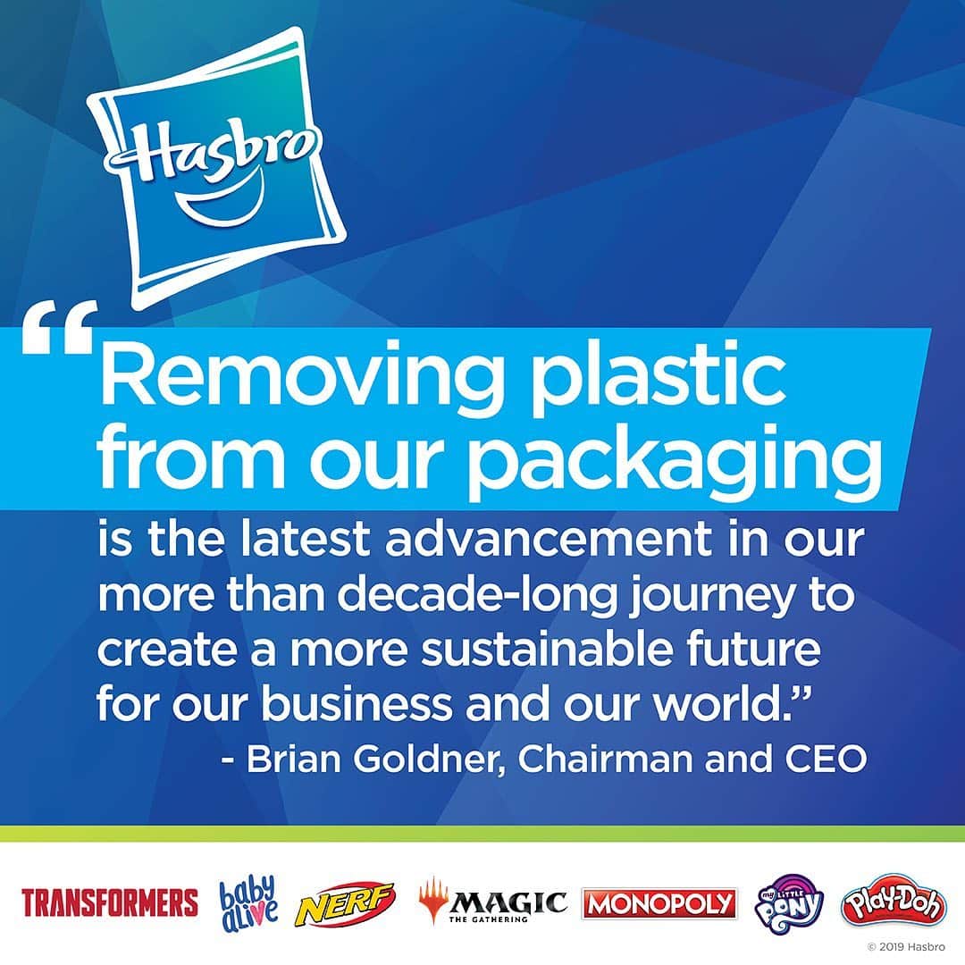 Hasbroさんのインスタグラム写真 - (HasbroInstagram)「We are proud to announce that we will be phasing out plastic from new toy and game packaging, beginning in 2020.」8月20日 23時08分 - hasbro
