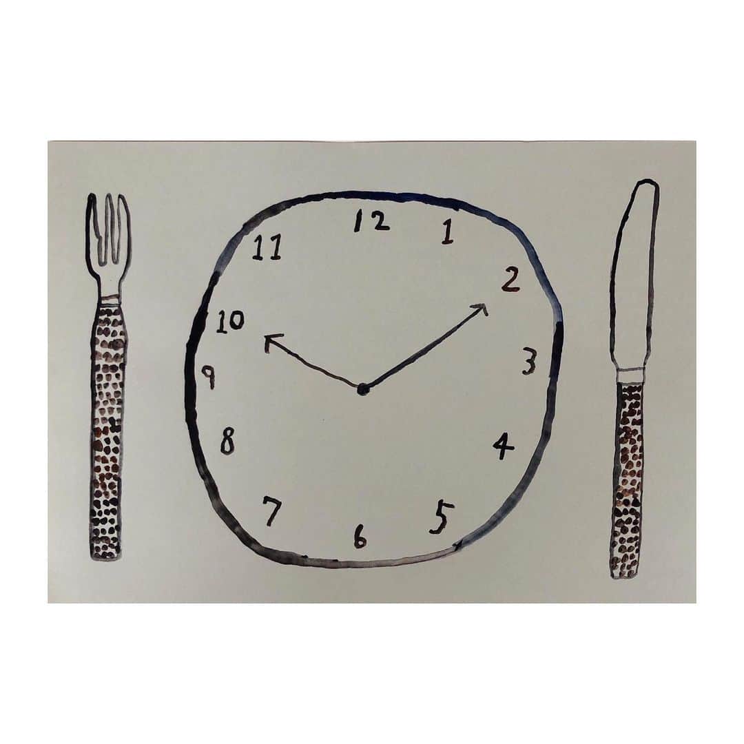 Mogu Takahashiのインスタグラム：「Eat wasted time! 210x297mm Gouache on paper / 2019 Sold —————————————﻿ ﻿ Mogu Takahashi ﻿ “ Little Harmony "﻿ ﻿ Reception: Monday 19th Aug, 18-21﻿ Exhibition: 19-24th Aug 2019﻿ ﻿ Studio Tina Hellberg ﻿ Open hours: Tue - Fri 13-18 / Sat 11-15﻿ Malmgårdsvägen 14, SE-116 38 Stockholm﻿ @studiotinahellberg﻿ ﻿ ————————————————﻿ #studiotinahellberg #mogutakahashi #littlehermony #stockholm」