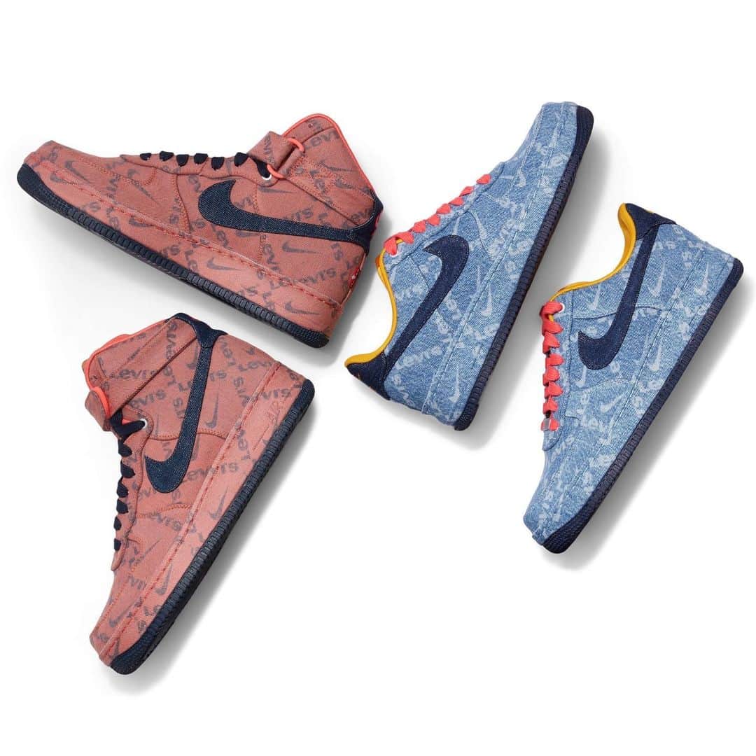 HYPEBEASTさんのインスタグラム写真 - (HYPEBEASTInstagram)「@hypebeastkicks: @nike and @levis keep the denim love coming with a customizable “Nike By Levi’s” pack. It includes the  Air Force 1 High and Low silhouettes, each reimagined in washed-out pink and indigo denim and emblazoned with all-over Levi’s logos. The kicks will drop alongside a project dubbed “Levi’s By You,” which allows fans to reinvent the Air Force 1 models and the Air Max 90 with their own selection of Levi’s fabric and trim. Look for it all to rollout on August 26.  Photo: Nike」8月20日 15時36分 - hypebeast