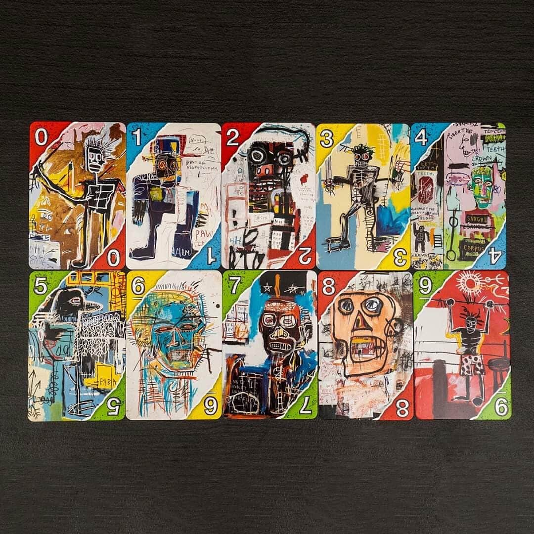 HYPEBEASTさんのインスタグラム写真 - (HYPEBEASTInstagram)「@hypebeastart: @uno kick starts its Artiste Series with a Jean-Michel Basquiat-themed pack. The deck includes 112 cards crafted from high-quality card stock or in a premium linen finish option, all showcasing Basquiat’s seminal work such as ‘Bird on Moneyand Self Portrait of a Heel.’ It also includes four double-sided “Artiste Extra” that come together to form a Basquait painting. The special pack will be available at @macys for $20 USD. Photo: Brian Wong/HYPEBEAST」8月20日 16時35分 - hypebeast