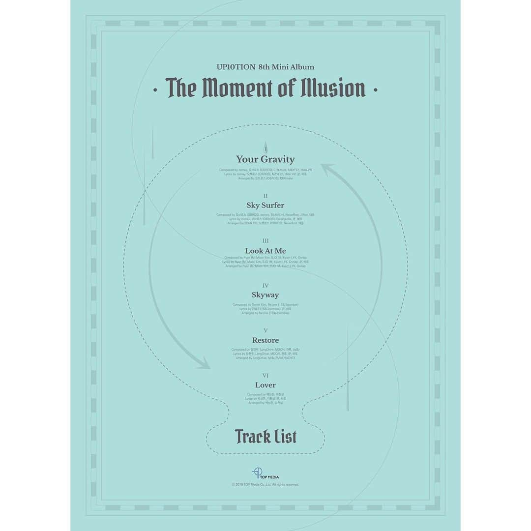 UP10TIONさんのインスタグラム写真 - (UP10TIONInstagram)「UP10TION [The Moment of Illusion] Track List 190822 ⠀ #업텐션 #UP10TION #The_Moment_of_Illusion #Your_Gravity」8月20日 18時02分 - u10t_official