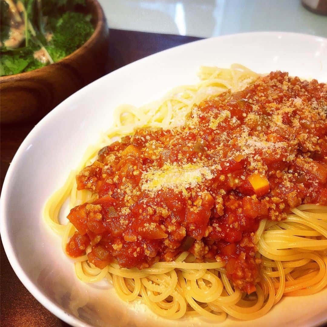 森本さやかさんのインスタグラム写真 - (森本さやかInstagram)「#手作りミートソース  #夜ごはん 🍝 #tomatopasta  #ミートソースパスタ  #bolognese #ボロネーゼ  #cooking #cookingram」8月20日 18時44分 - sayakamorimoto1011