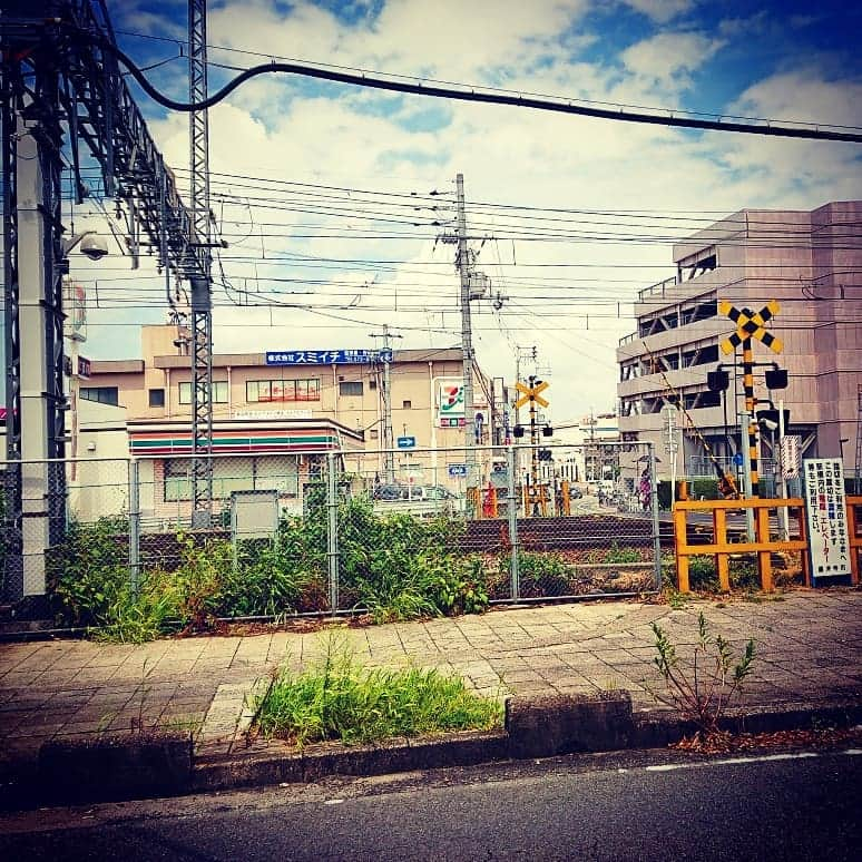 和田益典さんのインスタグラム写真 - (和田益典Instagram)「◆ 藤井寺駅から球場へ向かう道。 . . 2019/08/16 . この踏切と、奥に見えるセブイレの建つ土地も思い出深い場所。 . . この踏切は狭くて、昔から車は通行禁止。 . デーゲームの試合前に当時の優牛メンバーでこの踏切渡って、ジャスコで昼飯食べたよな。 . 大抵は「すがきや」やったね。笑 . . そしてセブイレが建つ土地は、かつては未舗装で砂利が敷かれた駐車場みたいな空き地で、ここで楽器使って二次会やったことがある場所。 . . 御存じの様に藤球は鳴り物応援一切禁止やったので、ホンマ数える程ではあったけど、試合後に藤井寺駅界隈でゲリラ的に鳴り物二次会を実施してたことがあったんです。 . (この空き地では一回しかやってないと思う) . . 今みたいに沢山の客が居てる訳でもなく、ごく少数の客と勝利を喜ぶ場となっておりました。 . てか、この空き地でやった時なんか、客５人ぐらいしかおらんかったんちゃうかな？笑 . それでも全然良かったし、自分たちだけでも心から楽しんだ。 . 別の場所でやった時には警察来たりして、今じゃ有り得んことばっかりやったけど、古き良き時代であったと思います。笑 . . 平成元年日本シリーズの時は駅前銀行で大々的にやったねー。(今ファミマの場所) . 当たり前やけど、あの時は人も団員も凄く多かった。 . ファミマの場所では複数回やった記憶がある。 あそこでやる時は場所が場所だけに客は多かった。 . 女性の(俺らの)ファンも沢山いた。笑 . . 球場正面(敷地内)でも何度かペット吹いてやったことあるけど、しょっちゅう怒られたなー。笑 . . . 二代目紅牛會も若手が続々と増えてきてるようだが、ここ(藤井寺) の礎による 「 葛(藤) 球 魂 」であることを心で受け継いで貰いたい所存。 . . . #藤井寺 #藤井寺球場 #藤球 #踏切 #近鉄電車 #近鉄 #近鉄バファローズ #バファローズ #南河内 #大阪 #地元 #故郷 #近鉄応援歌 #近鉄応援団 #大阪私設應援團 #関西優牛会 #懐古 #昔話 #過去 #思い出 #いにしえのわだます #葛球魂 #聖地 #buffaloes #nostalgia #memory #礎 #大阪紅牛會 #我が街 #羽曳野 . . 今の世代の奴らにもここや日生や西宮等を体験してもらいたかったな。 . . 日生なんか外野にイス無いんやぞ？笑 . コンクリートが劣化してガタガタになってて何も敷かんと普通に座ったらズボン傷むし、ペットもメッキ剥がれまくるんやから！笑 . . 藤球なんか、外野はレフトにしか入場口無いんやぞ？笑 . そんなとこで日シリやオールスターやったんやぞー笑 . 西宮はカレーが旨かったんやぞー笑 . .」8月20日 21時30分 - masunori_wada