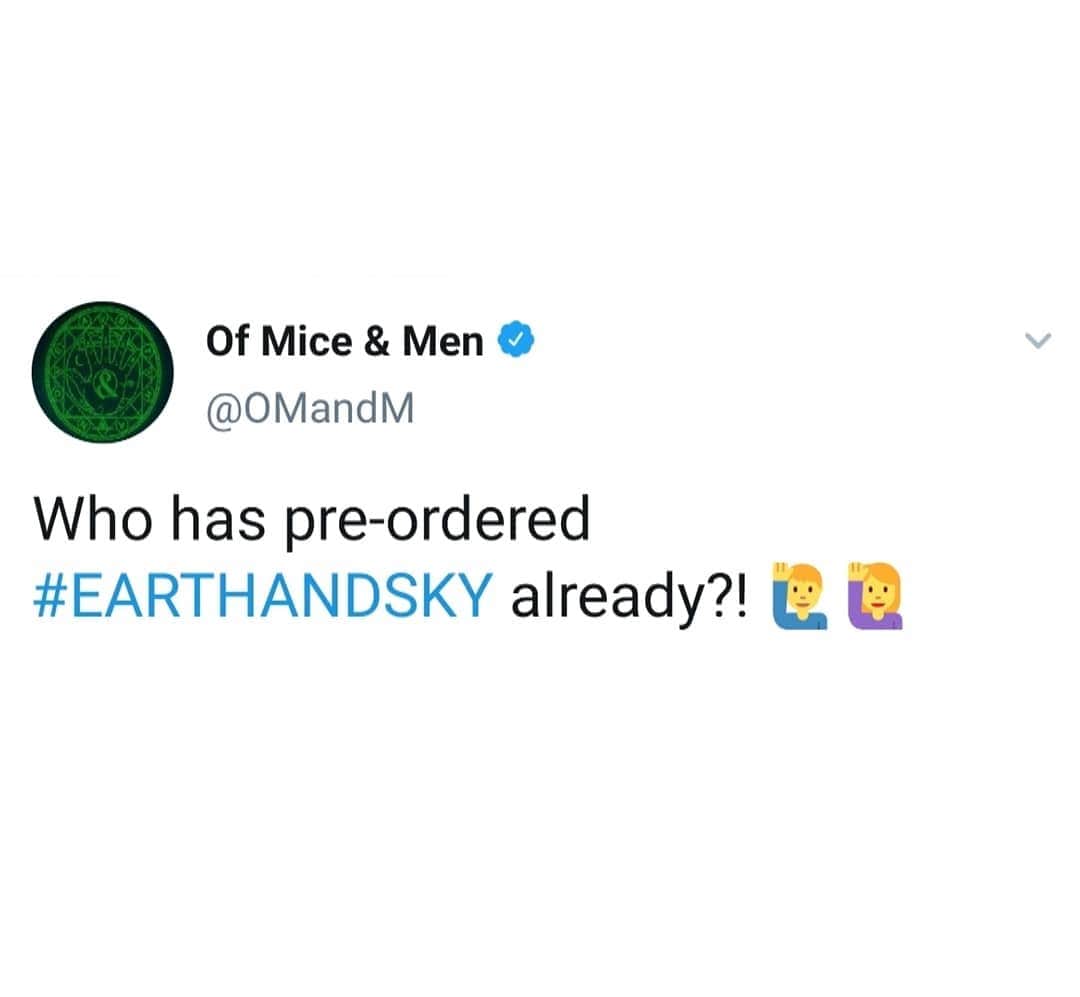 Of Mice & Menさんのインスタグラム写真 - (Of Mice & MenInstagram)「Who has pre-ordered #EARTHANDSKY already?! 🙋‍♂️🙋‍♀️」8月21日 8時39分 - omandm