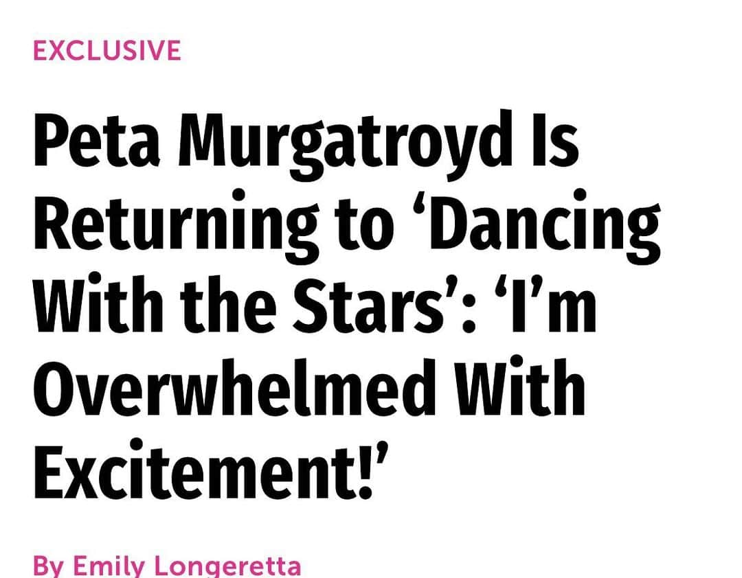 Peta Murgatroydさんのインスタグラム写真 - (Peta MurgatroydInstagram)「Thanks @usweekly for letting the cat out of the bag 🎉🎉🎉 So stoked about this news guys and can’t wait to be back with my dancing family @dancingabc !!! XO LETS GOOOO!!! Season 28 begins Sept 16th!」8月21日 1時17分 - petamurgatroyd