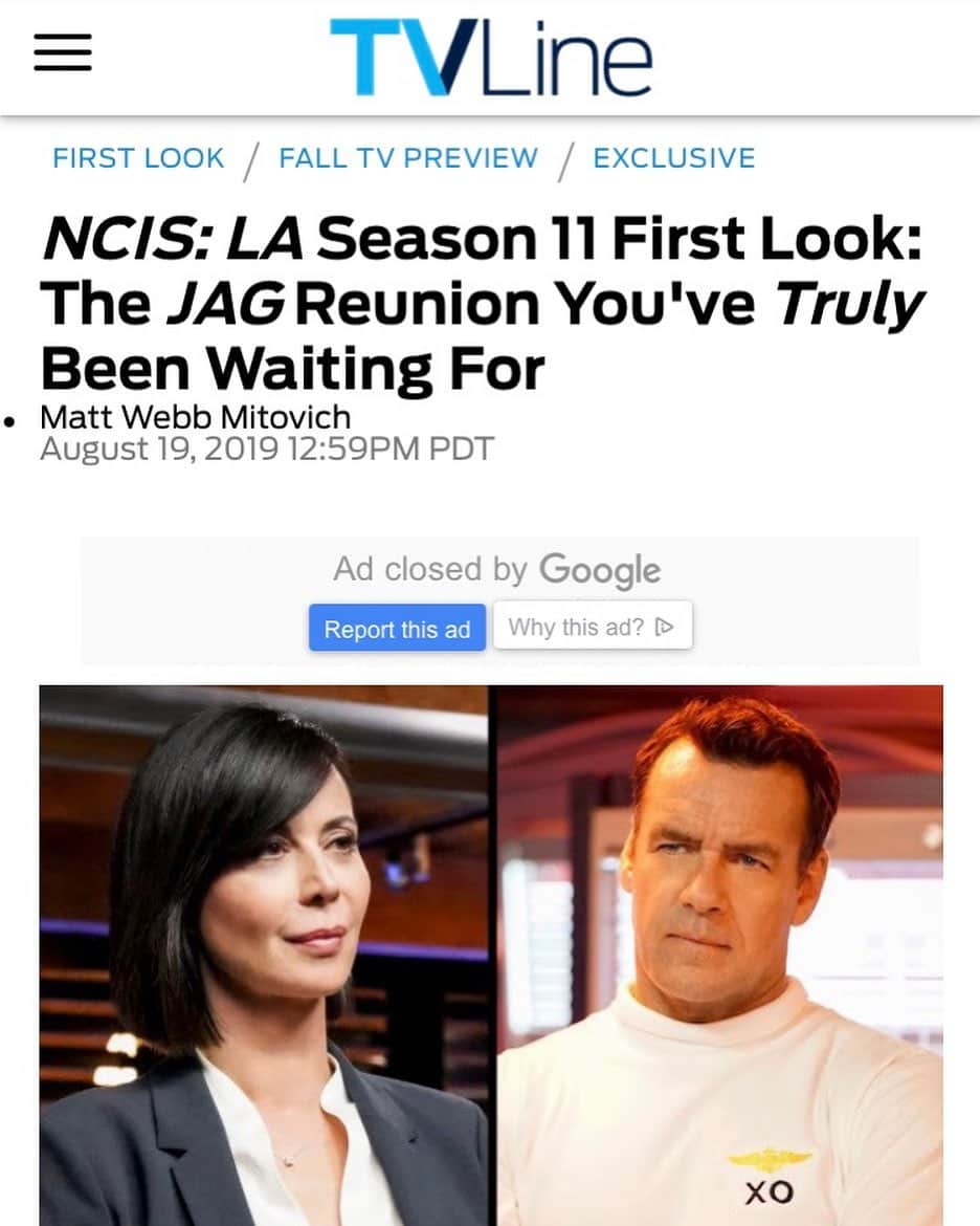 NCIS:LA 〜極秘潜入捜査班のインスタグラム：「@tvline has the scoop on the #NCISLA season premiere.... “NCIS: LA Season 11 First Look: The JAG Reunion You've Truly Been Waiting For!” Read the full interview on TVLine. #Season11 🙌🙌🙌」