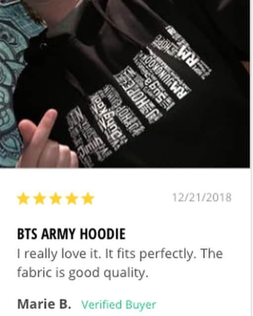 allkpopTHESHOPさんのインスタグラム写真 - (allkpopTHESHOPInstagram)「ARMY NAME Hoodie ~ 5-Star Review! 🌟🌟🌟🌟🌟」8月21日 3時04分 - allkpoptheshop