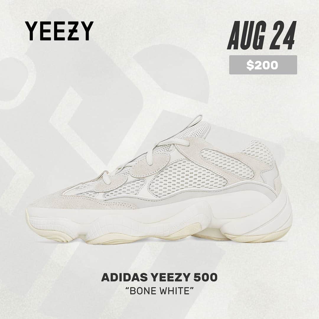 Sneaker Newsさんのインスタグラム写真 - (Sneaker NewsInstagram)「#SNReleaseAlert : Our store list for the adidas Yeezy 500 “Bone White” is now live. These will be releasing online on Saturday at select retailers; other shops are conducting their own raffles. Hit the link in our bio for the full list (will be continuously updated).」8月21日 4時05分 - sneakernews