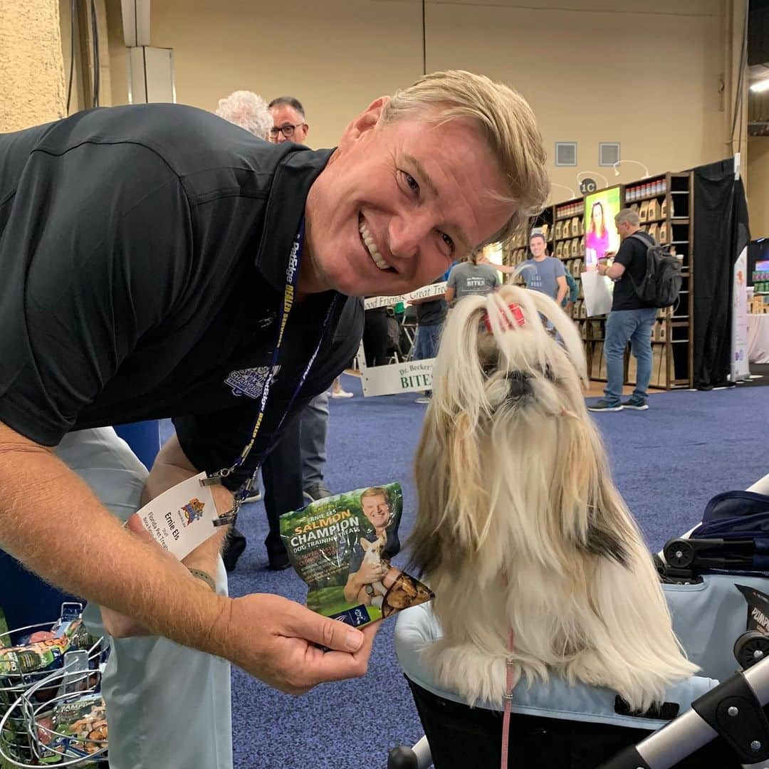 アーニー・エルスさんのインスタグラム写真 - (アーニー・エルスInstagram)「Fun day today @superzooshow in Las Vegas launching our new PET TREATS business.」8月21日 4時14分 - ernieelsgolf