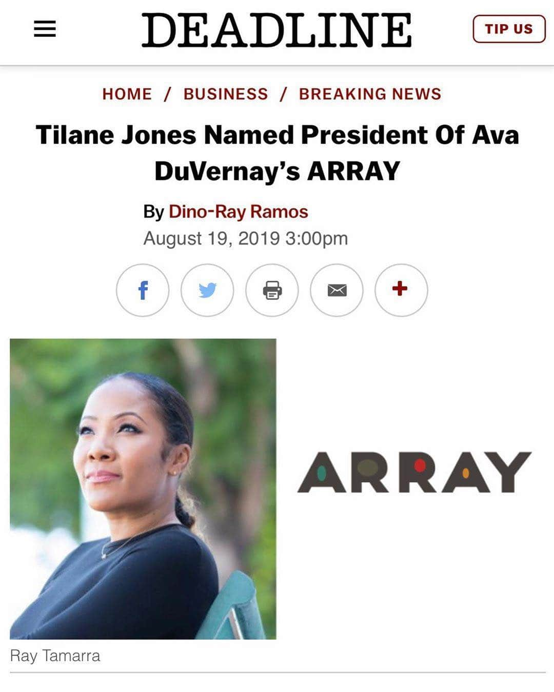 シャロン・ローレンスさんのインスタグラム写真 - (シャロン・ローレンスInstagram)「Congratulations @tilanej and @ava on the @arraynow news. Love your partnership and how it has grown over the years!  Repost of @ava ”If you know me personally or have ever worked with me up close, then you also know Tilane Jones. Today is her birthday. Perfect day to announce that she is now President of @ArrayNow. Tilane's contribution to ARRAY over the past decade has been monumental. In Tilane, we have a dynamic, highly-skilled leader with deep experience and commitment to our mission. As ARRAY embarks on our new era of growth and evolution, I'm overjoyed to continue to work side by side with such a terrific executive and an even better human being. Congratulations, @TilaneJ! #Boss”」8月21日 4時17分 - sharonelawrence