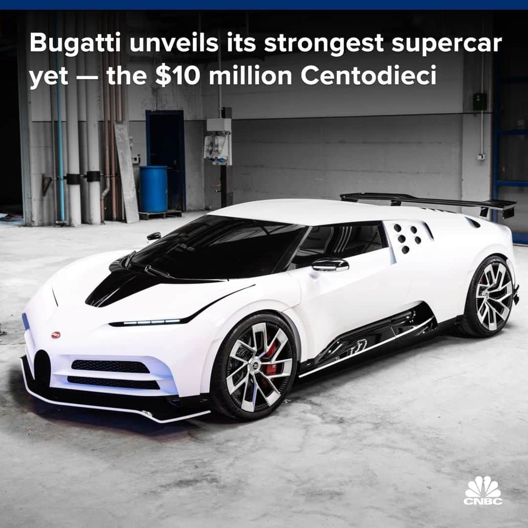 CNBCさんのインスタグラム写真 - (CNBCInstagram)「0 to 64 mph — in just 2.4 seconds.⁠ ⁠ That’s how fast Bugatti’s new $10 million, 1,600 horsepower Centodieci can drive. 🏎️⁠ ⁠ The 90s inspired car was designed to honor the company’s 110th anniversary.⁠ ⁠ Unlike Bugatti’s $18.7 million La Voiture Noire, which was built for grand touring, the Centodieci was built for speed.⁠ ⁠ It is capable of hitting up to an insane 236 mph. Think you’d take a spin?⁠ ⁠ To see more of what this powerhouse car can do, visit the link in bio.」8月21日 5時50分 - cnbc