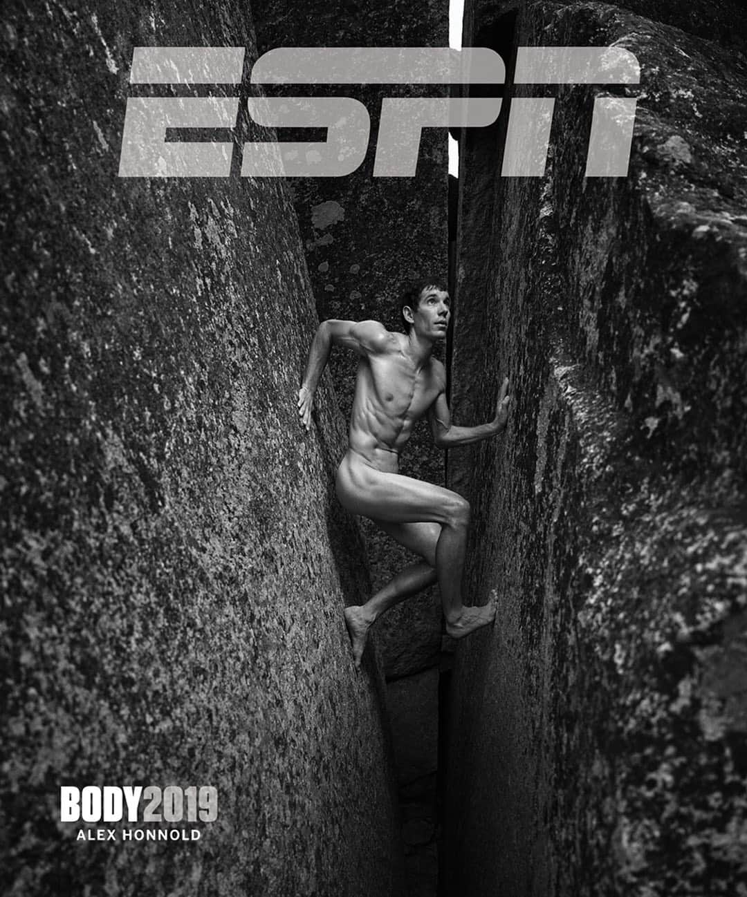 アレックス・オノルドのインスタグラム：「@espn is featuring me in the latest Body Issue. Whoa.  Sort of an unusual shoot for me - turns out rock is quite rough when you don’t have any clothes on... Thanks to @coryrichards for the artistic photos. #bodyissue」