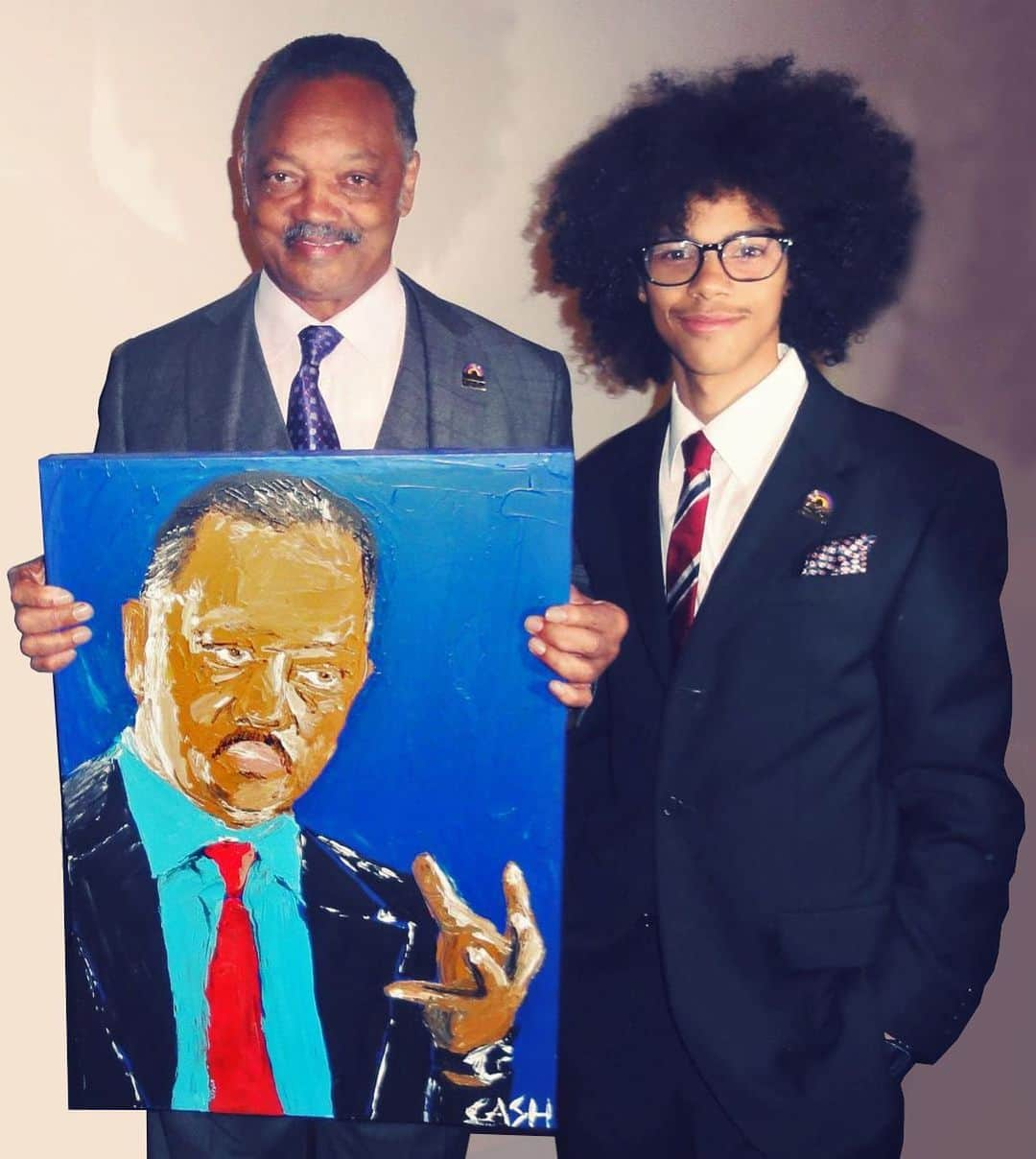 CASH（Carl Anders Sven Hultin）さんのインスタグラム写真 - (CASH（Carl Anders Sven Hultin）Instagram)「With the great Rev. Jesse Jackson @revjjackson 🎨✍🏽(8 years ago) #jessejackson #painting #portrait #art #artbycash #tb #throwback」9月4日 19時21分 - artbycash