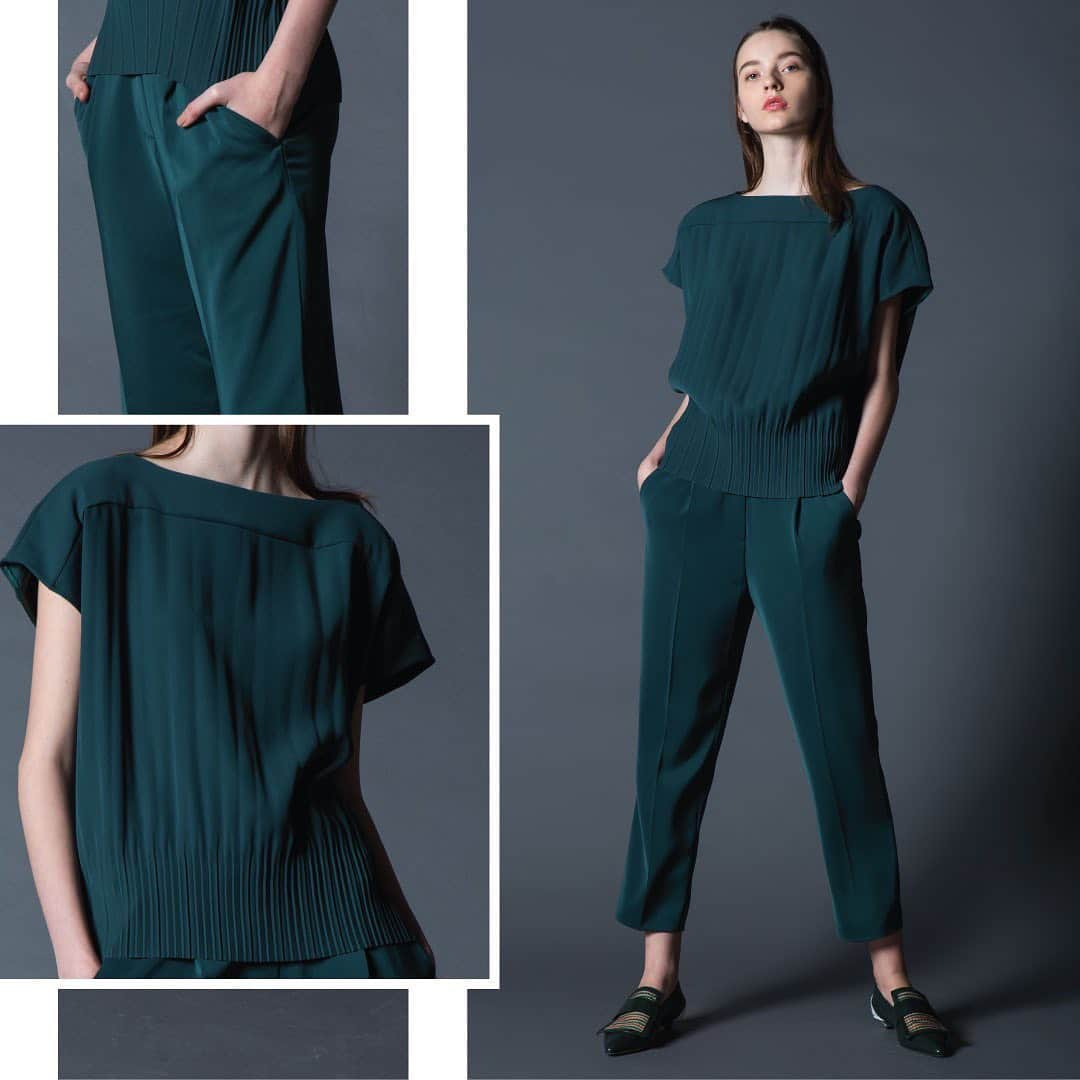 ANTEPRIMAさんのインスタグラム写真 - (ANTEPRIMAInstagram)「Go green for fall as your styling basics! Our elegant, sheen Rayon and well-tailored Easy Care Pleated collections are your ultimate edits for on-and-off duty looks.  #anteprima #FW19 #EasyCarePleated #Rayon #FallWinter2019 #look #lookoftheday #green #fashion #style #sheen #gogreen #offduty #photo #ootd #elegant #elegance #luxury #italian #instafashion #fashiondesign #readytowear #womenswear #アンテプリマ #패션」9月4日 19時40分 - anteprimaofficial