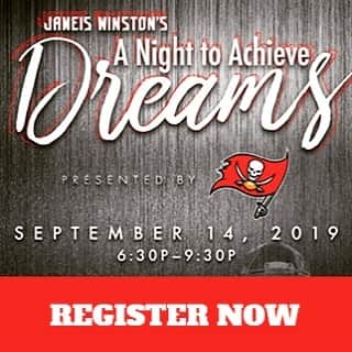 ジェームイス・ウィンストンのインスタグラム：「Come to #avilagolfandcountryclub and join me at my Night to Achieve Dreams! #DreamForever  Register Now: https://bit.ly/2Y0gEX3」