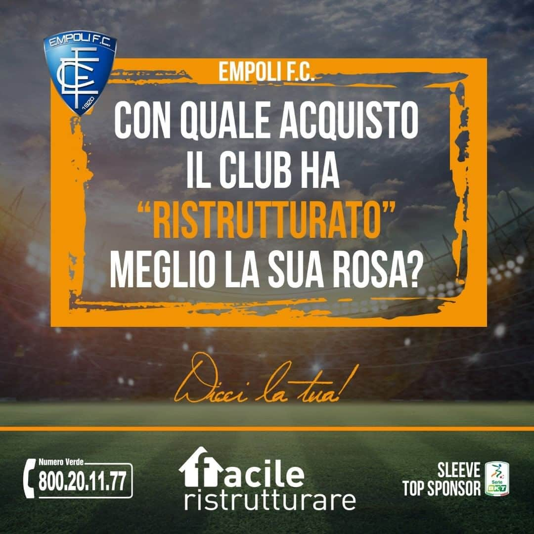 エンポリFCさんのインスタグラム写真 - (エンポリFCInstagram)「Con quale acquisto l'Empoli ha ristrutturato meglio la sua rosa in questa fase di CalcioMercato? Qualunque sia la tua preferenza, in campo di appartamenti non esistono eguali: scegli @facileristrutturare」9月4日 22時17分 - empoli_fc_official