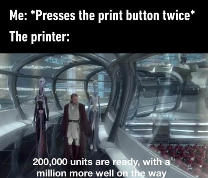 9GAGさんのインスタグラム写真 - (9GAGInstagram)「Be mindful of your thoughts, the printer can sense your fear.⠀ #9gag #starwars #printer」8月21日 10時00分 - 9gag
