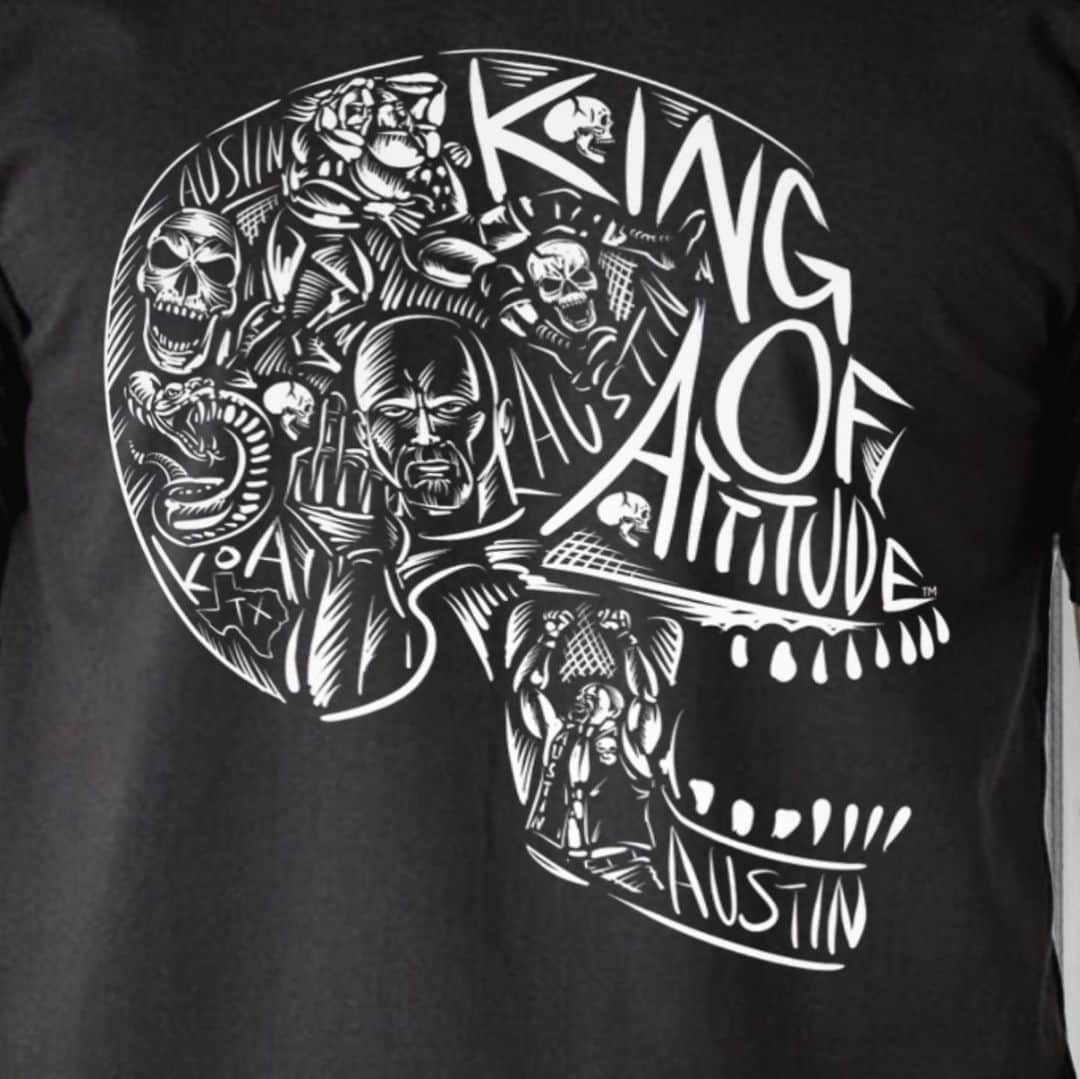ストーン・コールド・スティーブ・オースチンのインスタグラム：「King of Attitude.  Coming next week to @prowrestlingtees.」