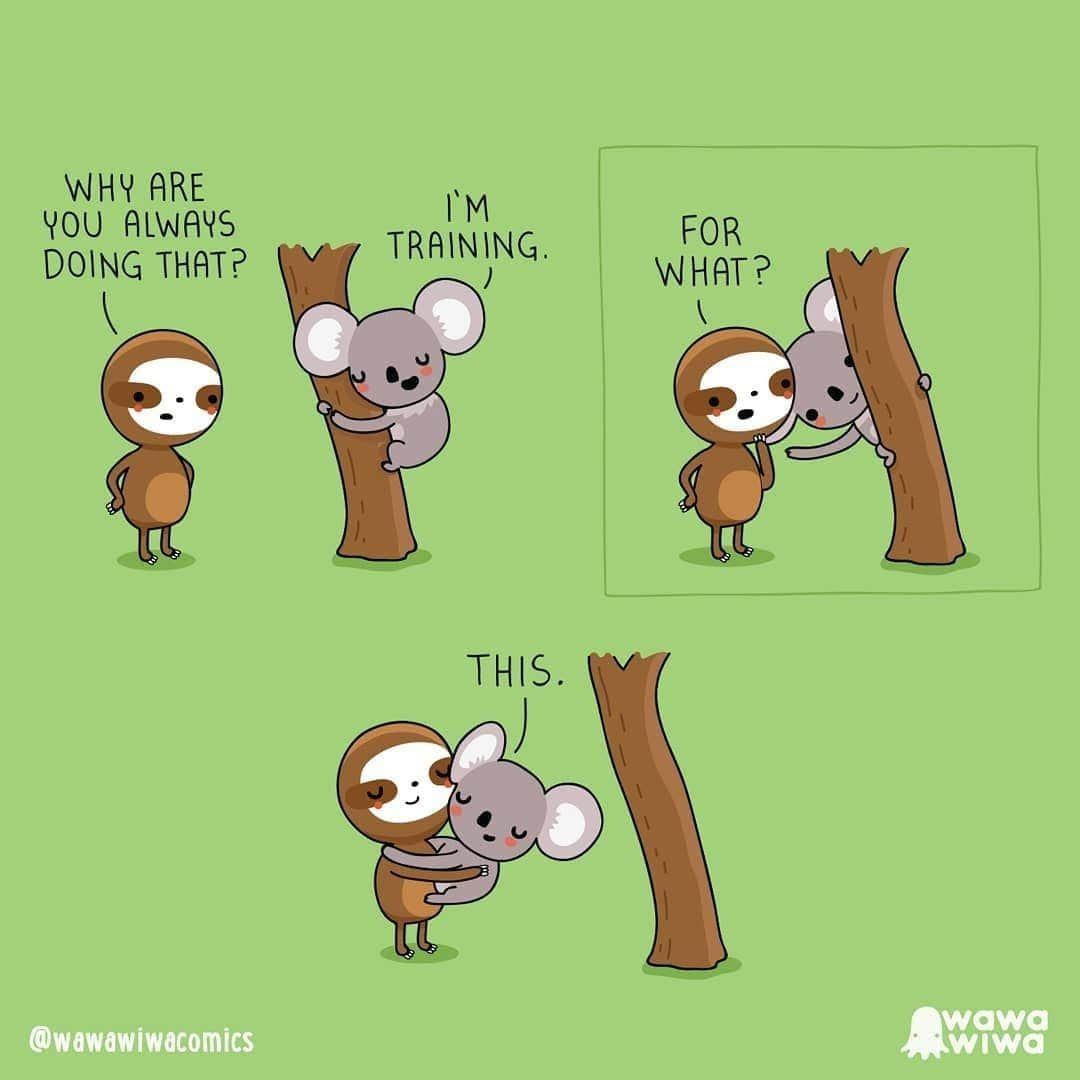 9GAGさんのインスタグラム写真 - (9GAGInstagram)「For this ☺️ Follow @couple for more #couplegoals⠀ -⠀ ✏️ @wawawiwacomics⠀ -⠀ #couple #relationship #relationshipgoals #sloth #lovely」8月21日 12時30分 - 9gag