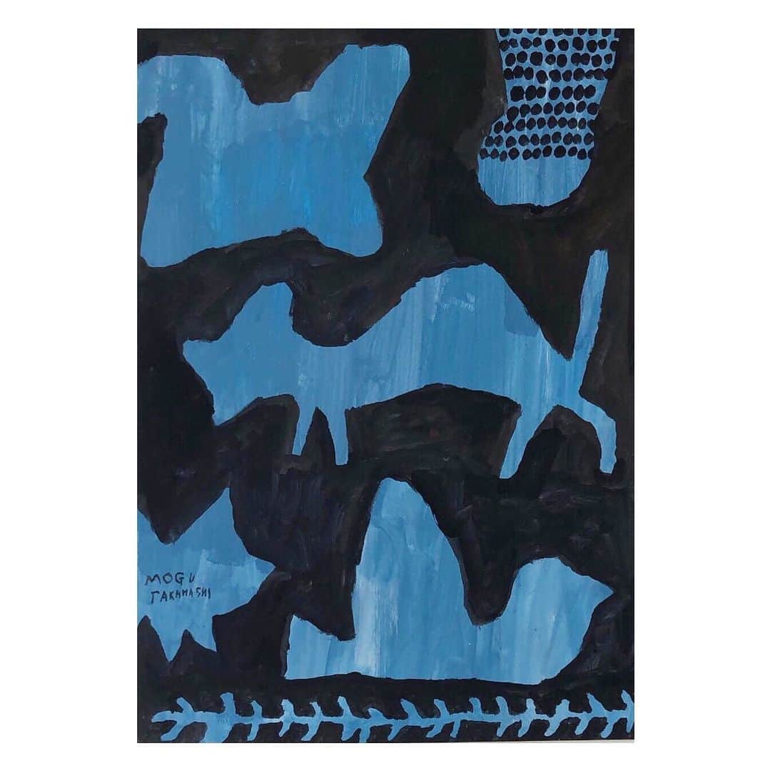 Mogu Takahashiのインスタグラム：「Play in the midnight blue 257×364mm Gouache on paper / 2019 Sold —————————————﻿ ﻿ Mogu Takahashi ﻿ “ Little Harmony "﻿ ﻿ Reception: Monday 19th Aug, 18-21﻿ Exhibition: 19-24th Aug 2019﻿ ﻿ Studio Tina Hellberg ﻿ Open hours: Tue - Fri 13-18 / Sat 11-15﻿ Malmgårdsvägen 14, SE-116 38 Stockholm﻿ ﻿ ————————————————﻿ #studiotinahellberg #mogutakahashi #littlehermony #stockholm」