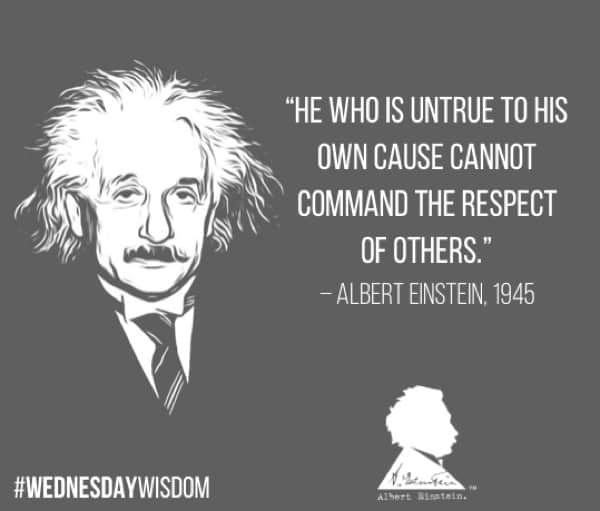 アルベルト・アインシュタインさんのインスタグラム写真 - (アルベルト・アインシュタインInstagram)「“He who is untrue to his own cause cannot command the respect of others.” -- Albert Einstein, 1945  #WednesdayWisdom」8月21日 22時35分 - alberteinstein