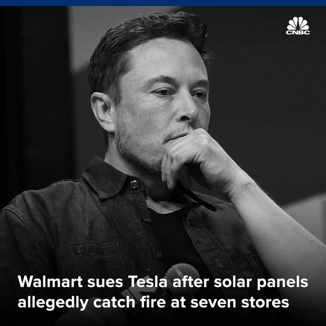 CNBCさんのインスタグラム写真 - (CNBCInstagram)「Walmart is suing Elon Musk’s clean energy company after Tesla’s solar panels atop seven Walmart stores allegedly caught fire.⁠ ⁠ Walmart claimed the workers Tesla “routinely” sent to inspect the solar systems “lacked basic solar training and knowledge” and that the company failed to properly ground its solar and electrical systems.⁠ ⁠ And as Tesla tries to revive its solar business, Walmart is now requesting the electric car maker remove its solar panels from more than 240 Walmart stores — and pay monetary damages.⁠ ⁠ Tesla’s stock was down more than 1% after reports of the lawsuit broke.⁠ ⁠ For more details on the suit, visit the link in bio.」8月22日 0時20分 - cnbc