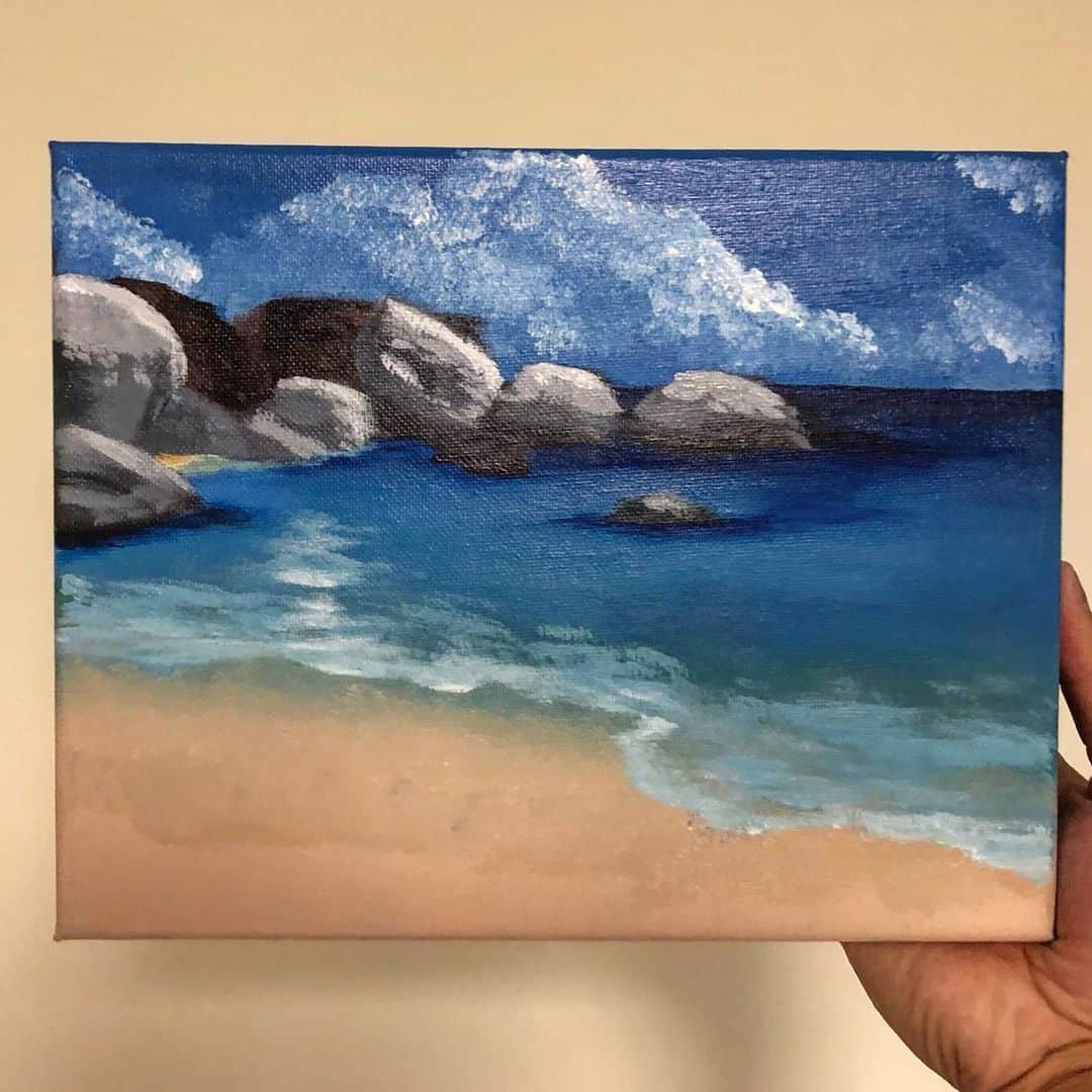 マックス・セットレージのインスタグラム：「Forgot to post this but I did this one a week ago! This piece is called “basic beach”」