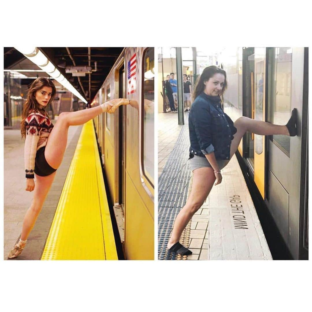 セレステ・バーバーさんのインスタグラム写真 - (セレステ・バーバーInstagram)「Mind the gap.  #celestechallangeaccepted  #celestebarber  #funny」8月22日 5時30分 - celestebarber