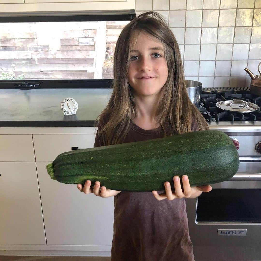 アリシア・シルヴァーストーンさんのインスタグラム写真 - (アリシア・シルヴァーストーンInstagram)「Summer garden bounty! Look how huge this zucchini is, omg! 🙀」8月22日 8時21分 - aliciasilverstone