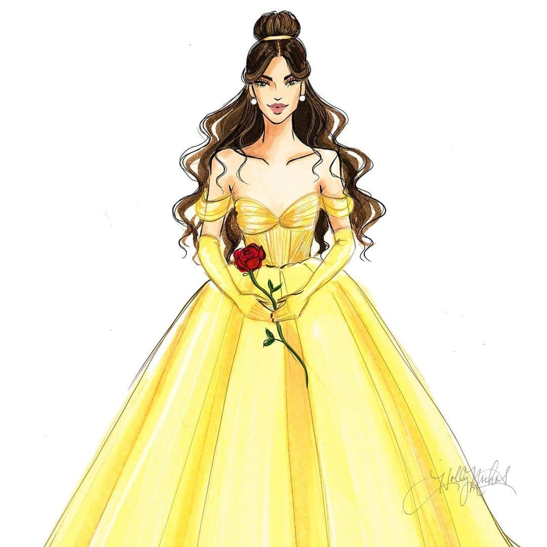 Holly Nicholsさんのインスタグラム写真 - (Holly NicholsInstagram)「A rose is a rose 🌹 #belle #fashionillustration #hollynichols #hnicholsillustration #copicmarkers #illustration #disneyprincess #disneyart」8月22日 9時38分 - hnicholsillustration