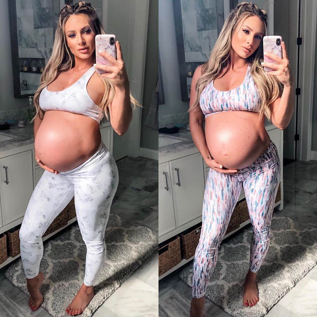 Paige Hathawayさんのインスタグラム写真 - (Paige HathawayInstagram)「🤔 ...RIGHT OR LEFT? @jednorthwomen SETS MARBLE VS BRUSH! 🔥  #9months #abouttopop #thisbellytho #pregnant」8月22日 10時26分 - paigehathaway