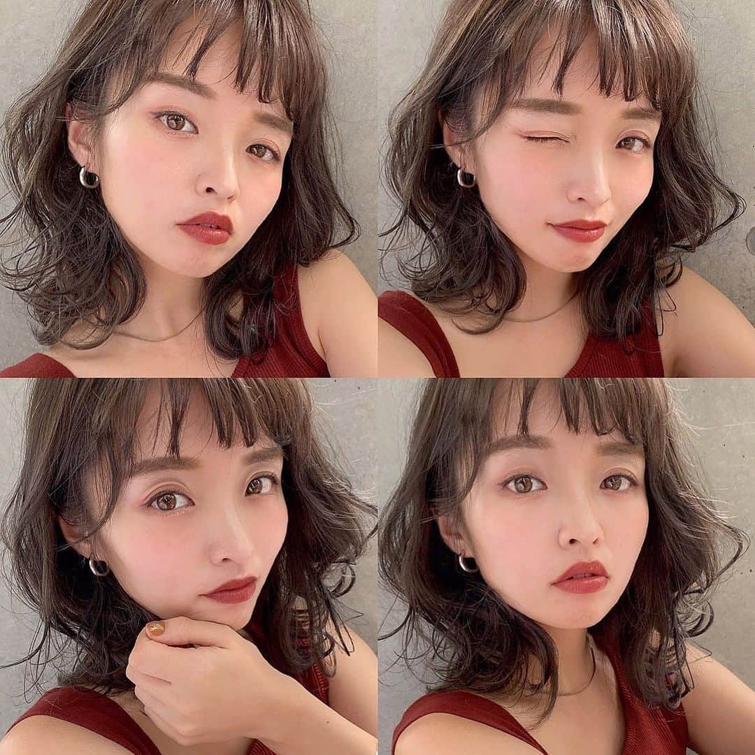 田畑佑莉さんのインスタグラム写真 - (田畑佑莉Instagram)「🥀 #hairarrange #bob #salonmodel #ヘア #ヘアカラー #赤リップ #今日の服 #オン眉 #前髪 #ミディアムヘア #サロンモデル #メイク #150cmコーデ  #リップ#夏メイク#ラテコーデ #ベージュコーデ #赤ネイル #ネイル ㅤㅤㅤ ㅤㅤㅤ ┈┈┈┈┈┈┈┈┈┈┈┈┈┈┈┈┈┈┈┈┈┈┈┈┈┈┈┈」8月22日 21時48分 - lily02tbt