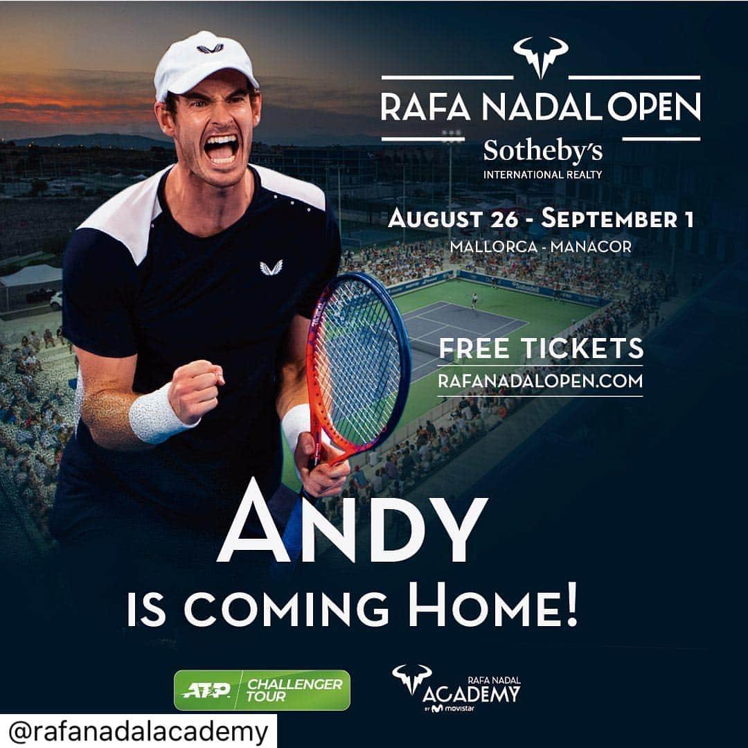 ラファエル・ナダルさんのインスタグラム写真 - (ラファエル・ナダルInstagram)「Buenas noticias, good news! Welcome @andymurray to Mallorca !」8月22日 22時14分 - rafaelnadal