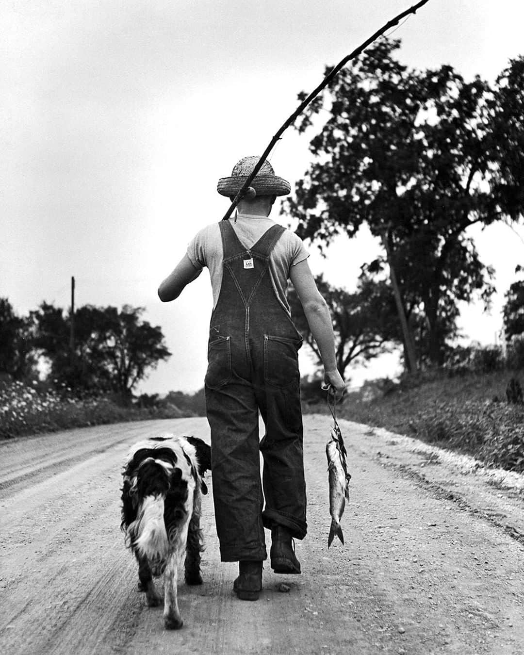 lifeさんのインスタグラム写真 - (lifeInstagram)「From the September 3, 1945 SPEAKING OF PICTURES photo essay - "...These Record the Pleasures of a Boy and his Dog." Pictured here are Larry Jim Holm and his dog Dunk heading home after a long summer day of fishing in Oskaloosa, Iowa." (Myron Davis—The LIFE Picture Collection/Getty Images) #summertime #Iowa #TBT」8月22日 22時15分 - life