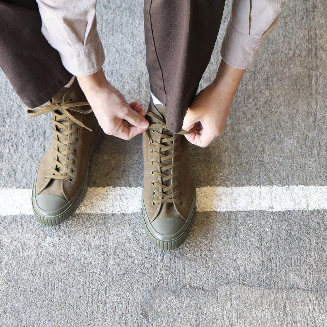 MOONSTARのインスタグラム：「HI BASKET W / OLIVE #moonstar #finevulcanized #hibasketw #madeinkurume」