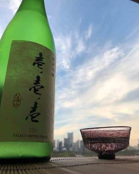 のインスタグラム：「晩夏の空を眺めながらの食前酒は、パレスホテル東京オリジナルの日本酒「壱ノ壱ノ壱」。Sip our signature sake 'Ichi-no-ichi-no-ichi' for an aperitif at our Japanese restaurant Wadakura.  #晩夏 #夕暮れ #夏の夕暮れ #ホテルディナー #日本酒 #八海山 #純米吟醸 #会席料理 #日本料理 #丸の内 #壱ノ壱ノ壱 #和田倉 #パレスホテル東京 #sunset #sunsetdinner #sake #Japanesesake #aperitif #JunmaiGinjo #Japaneserestaurant #kaiseki #Marunouchi #Wadakura #PalaceHotelTokyo」