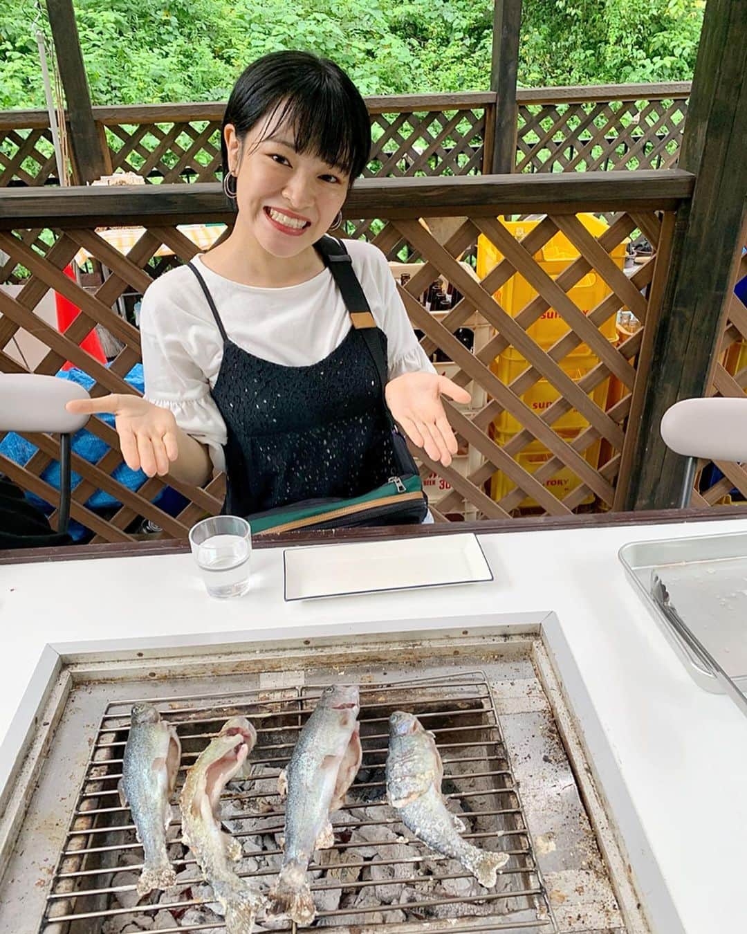 amiさんのインスタグラム写真 - (amiInstagram)「#summervacation #trip #saitama #fishing #fish #rainbowtrout #grilledfish #food」8月22日 17時49分 - ami_amiina_