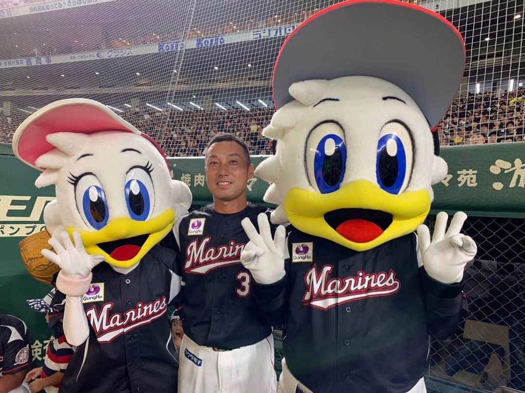 渡辺俊介のインスタグラム：「マー君、ゴエさん、ブラックマリーンズ」
