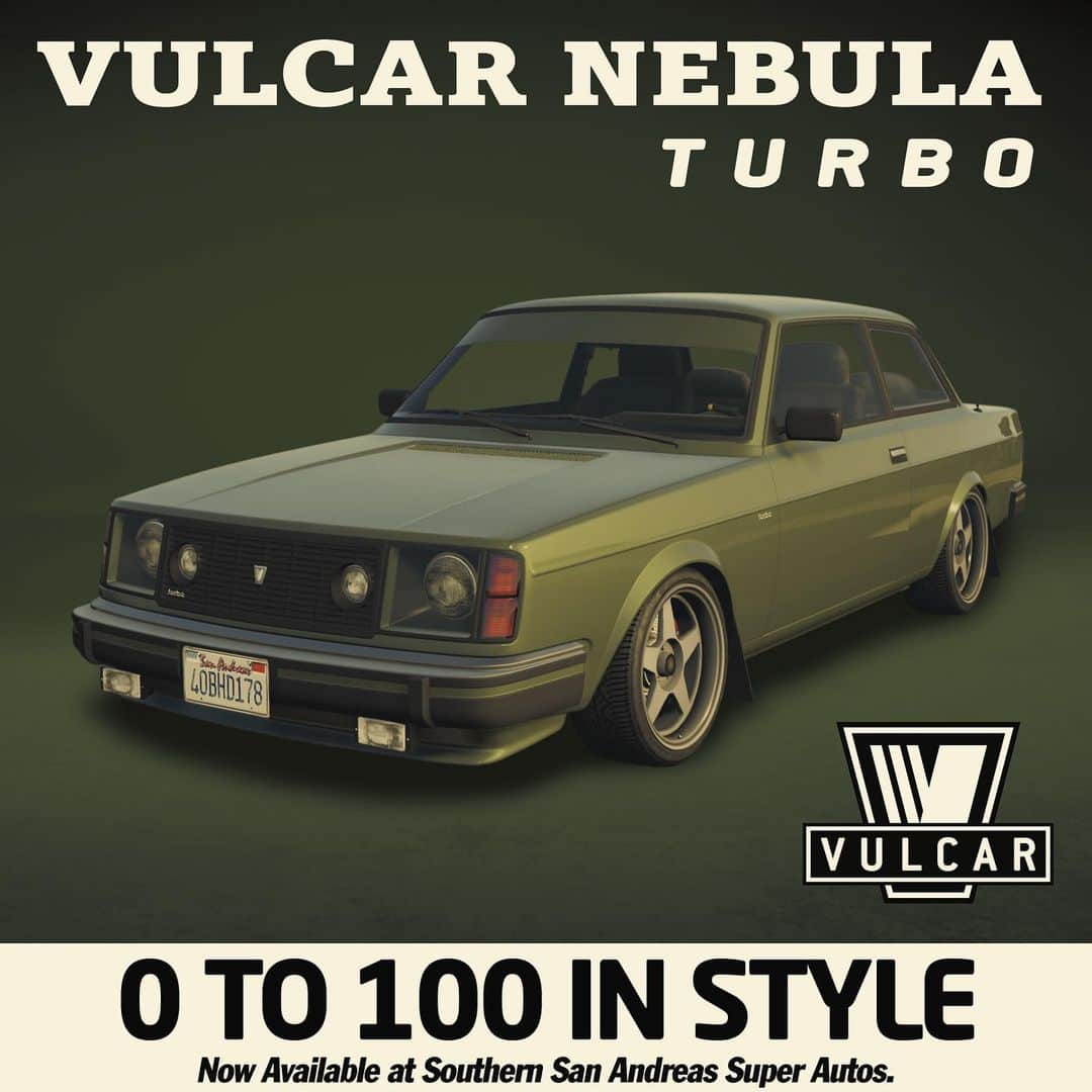 ロックスター・ゲームズさんのインスタグラム写真 - (ロックスター・ゲームズInstagram)「Go from 0 to 100 in style  Introducing the Vulcar Nebula Turbo A 1970’s Sports Classic with the soul of a turbo-charged, take-no-prisoners touring car  Now available at Southern San Andreas Super Autos in #GTAOnline  Visit the Rockstar Newswire (link in bio) for more information including on this week’s bonuses: the Race Series paying out Double GTA$ & RP, Degenatron Arcade Tees to log in and unlock, Open Bar at the Diamond Casino & Resort, discounts on Supercars, Aircraft, Penthouse Amenities and more.」8月22日 23時06分 - rockstargames