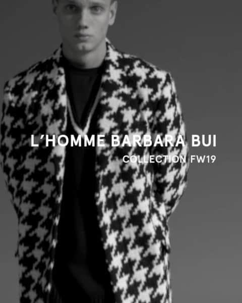 のインスタグラム：「L’HOMME BARBARA BUI. Un vestiaire cool teinté de rock à découvrir dès Septembre. @dusan.latinski shot by @ecoutecherie  #LHommeBarbara #BarbaraBuiFW19 #comingsoon」