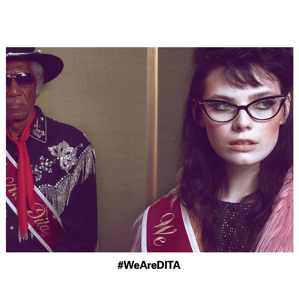 ディタのインスタグラム：「Meet Andre and Sue. Take two. You’ve seen them both before. Caught here wearing the #DITA Symeta-Type 403 and Artcal #WeAreDITA #CategoryOfOne #DITAeyewear #DITAsunglasses」