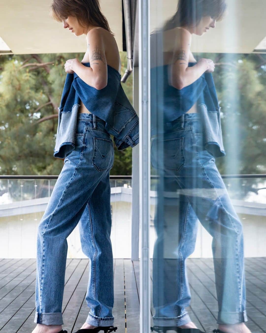 ハドソンのインスタグラム：「Denim, rethought. #HudsonJeans」