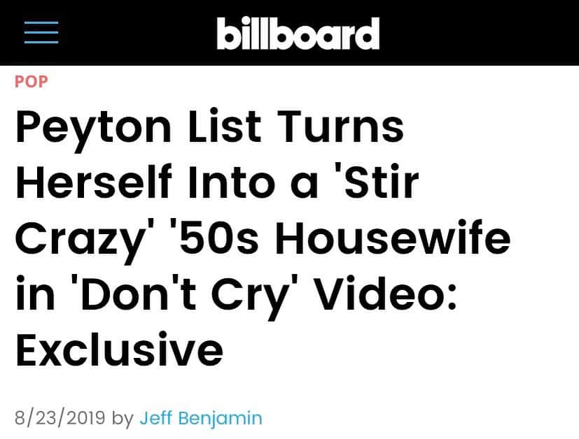ペイトン・リストのインスタグラム：「it is the middle of the night where I am right now in Australia and it genuinely feels like I’m dreaming... @billboard JUST PREMIERED  the Don’t Cry video. link is in my bio 🌟🙏🏼😭」