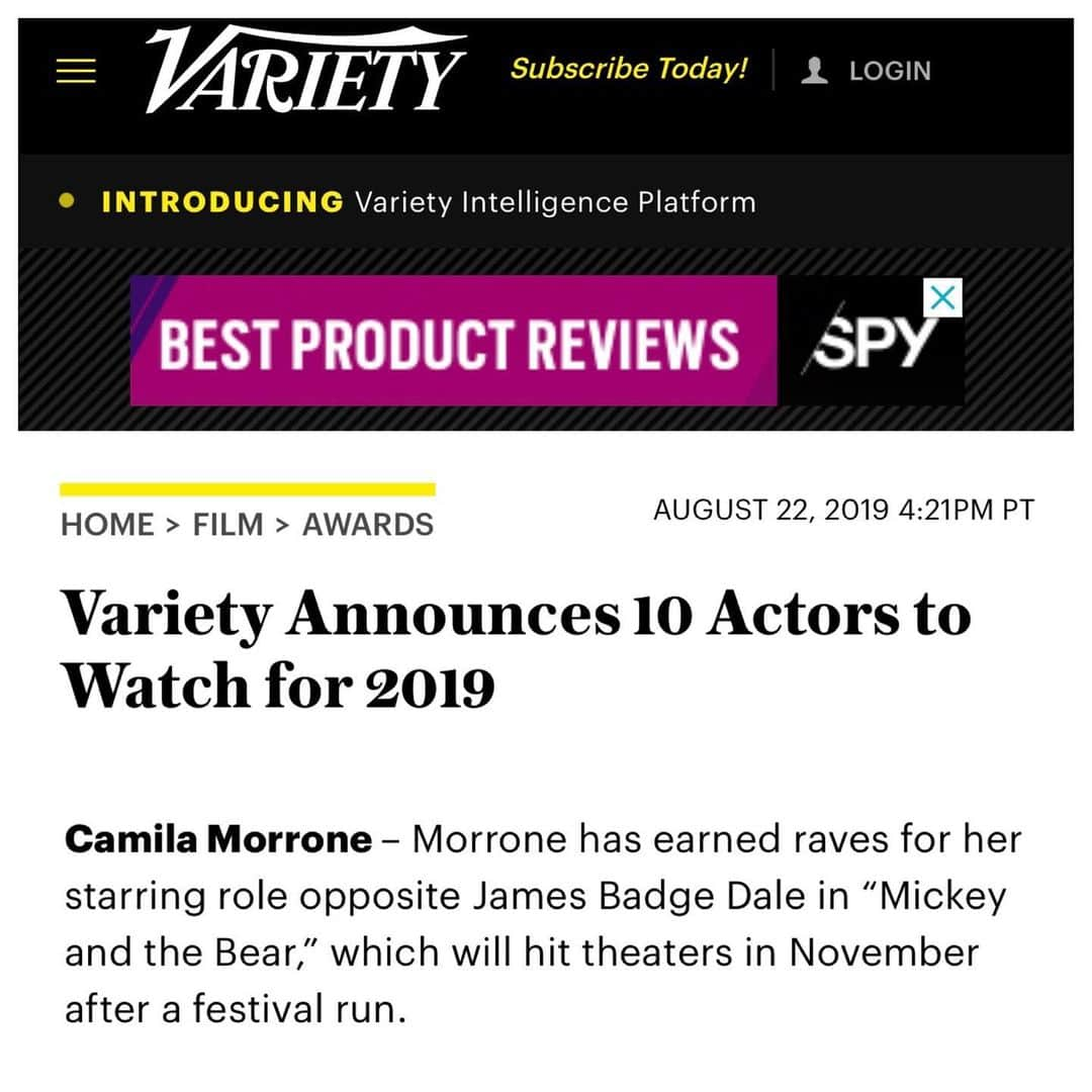 カミ・モローネさんのインスタグラム写真 - (カミ・モローネInstagram)「Wow 🤭!! Thank you so much @variety for including me amongst actors I so admire and for the incredible write up on our film. I am honored and grateful」8月24日 1時51分 - camilamorrone