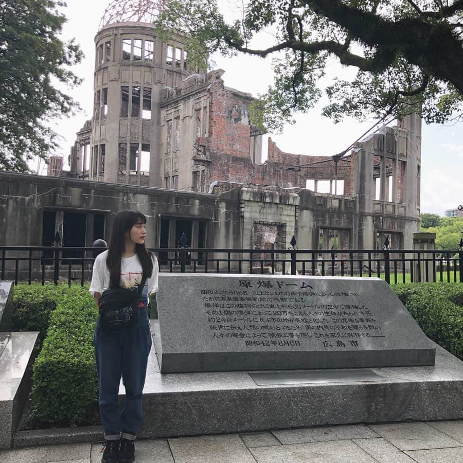 福田愛依さんのインスタグラム写真 - (福田愛依Instagram)「少しやけど、広島に行ってきた☺︎ 初めて原爆ドームを直接見ました。 戦争や原爆の恐ろしさを改めて思い知り、平和の有難さを実感しました。  今まで教科書とかテレビやったけど、一度は訪れてみる場所だと思います。  伝えることがすごい難しいけど、、、今生きていることに感謝です。 #広島 #原爆ドーム #平和」8月23日 18時27分 - meii_cheer