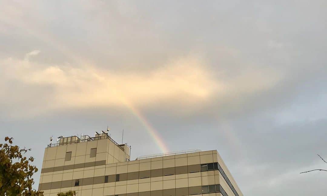 青山倫子さんのインスタグラム写真 - (青山倫子Instagram)「雨上がりの空。 たくさんの希望が待っていそう🌈  #青山倫子 #雨上がり #空 #虹 #レインボー #ダブルレインボー #一瞬だったけど #幸せのダブルレインボー #みなさんに幸せが訪れますように🌈」8月23日 18時29分 - noriko_aoyama1229