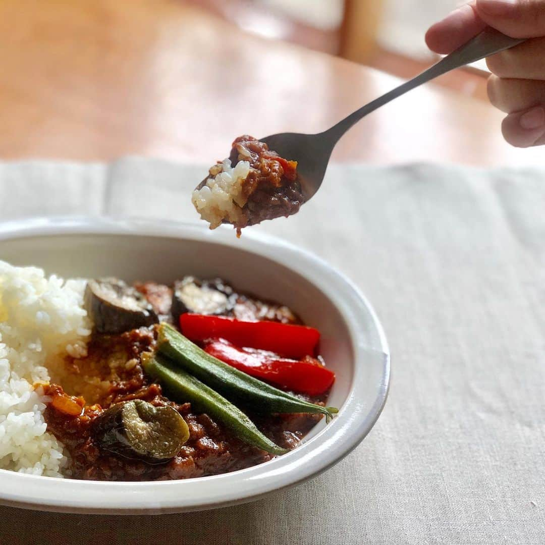 中川政七商店さんのインスタグラム写真 - (中川政七商店Instagram)「「残暑に食べたい、カレーの話。」﻿ ﻿ 今年の夏は飽きもせず、毎日カレー。トマトカレー、ビーフカレー、夏野菜カレー...。お陰で夏バテ知らずの日々でした。﻿ ﻿ そんな毎日のカレーを美味しく支えてくれたのは、「萬古焼のカレー皿」と「カレーのためのスプーン」。﻿ ﻿ カレー皿は、定番のオーバル型。お皿の縁を立たせ、少し内側に出しているのでご飯粒が最後まですくいやすいのです。どっしりとした縁を掴めるので、カレーがこぼれにくいのも嬉しい。﻿ ﻿ 新潟県燕市のテーブルウェアメーカーとつくったスプーンは、くぼみを浅いので口に入れやすく、ごろっとした野菜をカットしやすいので、どんどん食が進みます。﻿ ﻿ ああ、またカレーが食べたくなってきました。 ﻿ ﻿ ▶︎萬古焼のカレー皿/、カレーのためのスプーン/864円﻿ ﻿ #中川政七商店 #暮らしの道具 #カレー #カレー好き #カレー皿 #カレースプーン #萬古焼 #燕三条」8月23日 20時43分 - nakagawamasa7