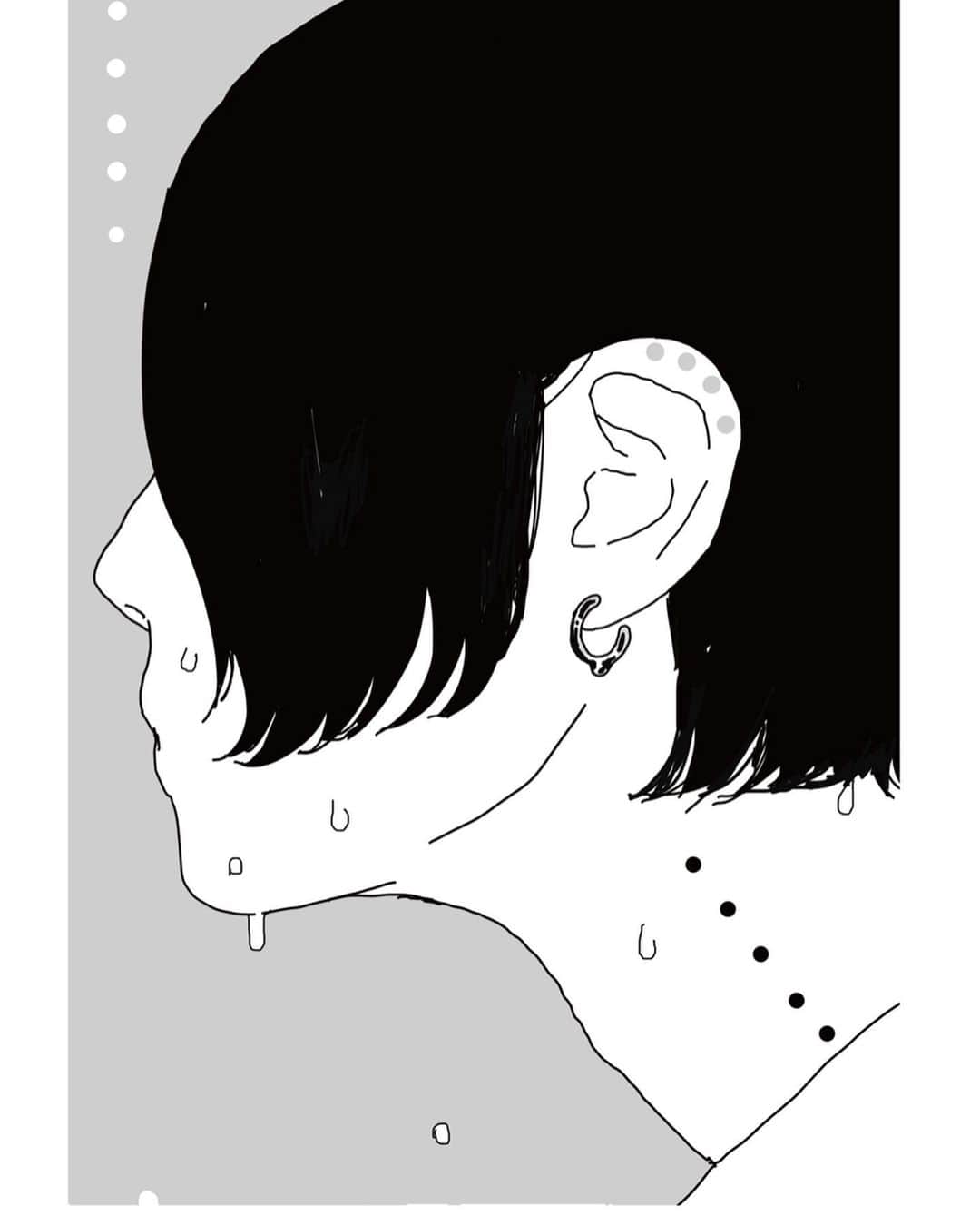 フクザワさんのインスタグラム写真 - (フクザワInstagram)「涙。舐めとりたいよね。 コラボアクセサリー受注開始されました。 #デコレイトミー  #ピアス #おもいのかたち展 #涙 #illustration #accessory #福岡 #pierce  #絵」8月23日 21時09分 - fuku_zawa