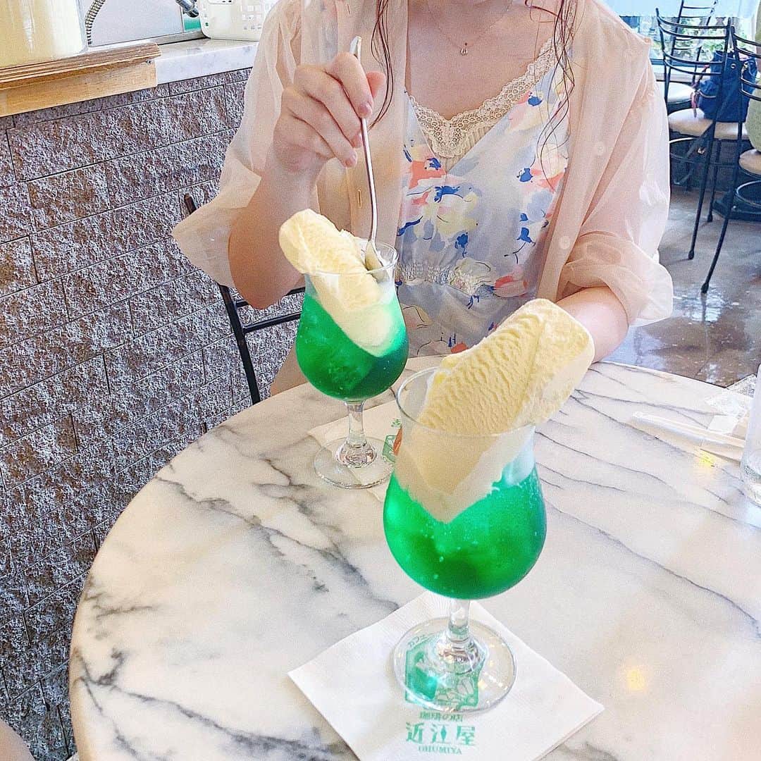 中谷愛さんのインスタグラム写真 - (中谷愛Instagram)「アイスクリームがビッグサイズで 美味でした🍈🍨💮 #近江屋」8月23日 21時45分 - aixox3